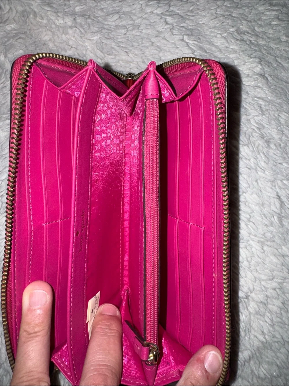Kate Spade New York Wellesley Pink Pebbled Leather Zip Around Continental Wallet
